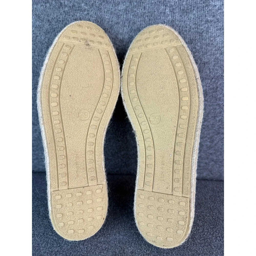 Verbenas Cruz Suede Espadrille Flats EU39|8-8.5 Taupe Peep Toe Made in Spain